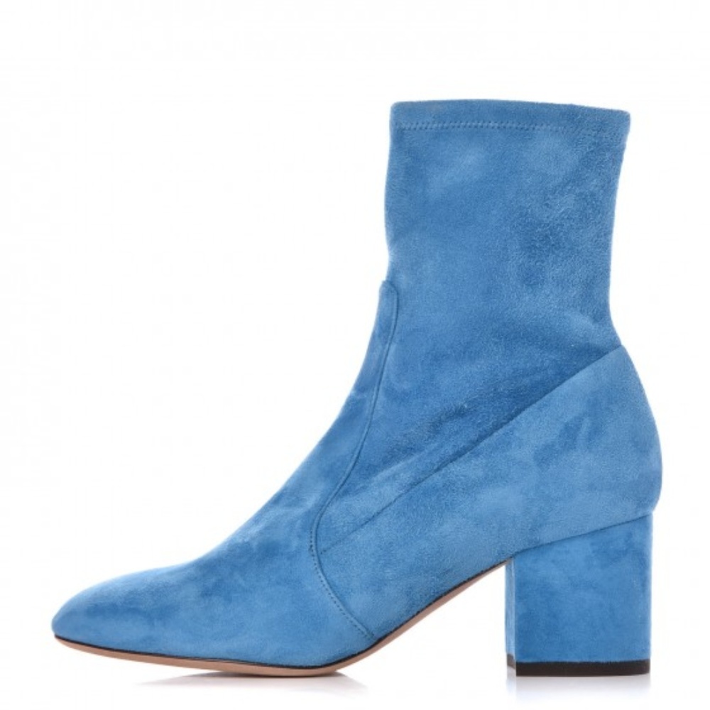 NIB VALENTINO Suede Light Blue Ankle Boots, 36